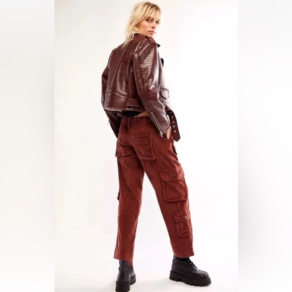 New Free People Tahiti Cord Cargo Pants Slouchy Drawstring - Womens size XS - Picture 4 of 9